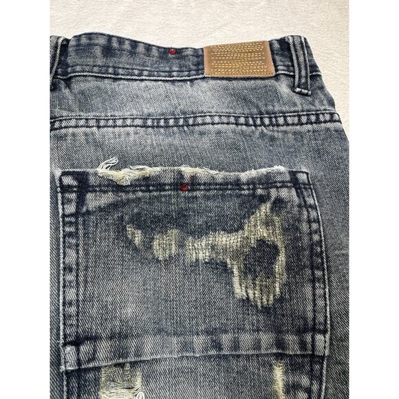 Jordan Craig Rip And Repair Straight Fit Jeans 36x32 Distressed Denim Streetwear - Picture 6 of 12